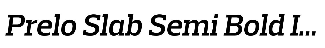 Prelo Slab Semi Bold Italic